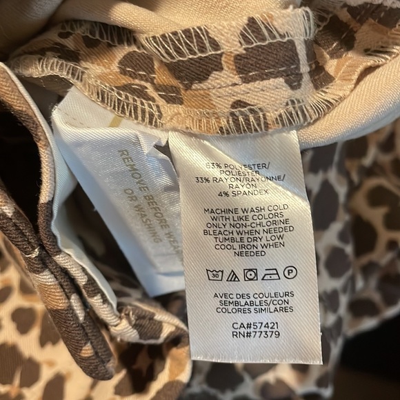 ANN TAYLOR The Petite Animal Print Slim Pant - Rich Camel - Picture 7 of 7